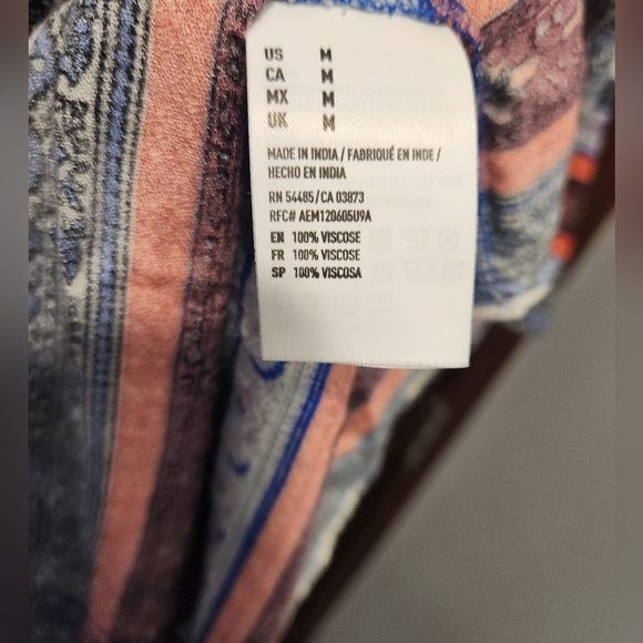 American Eagle Bohemian Festival Patchwork Ready Flowy Short Sleeve Medium - Picture 4 of 4